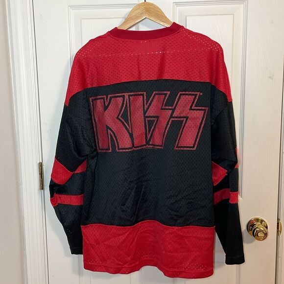 KISS Army Hockey Jersey,  Vintage Fan Club Shirt, Red, Black, Yellow 1998, XL - Picture 4 of 6